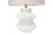 Hello Honey® 22" Distressed White Finish Fluted Terracotta Table Lamp with Linen Shade